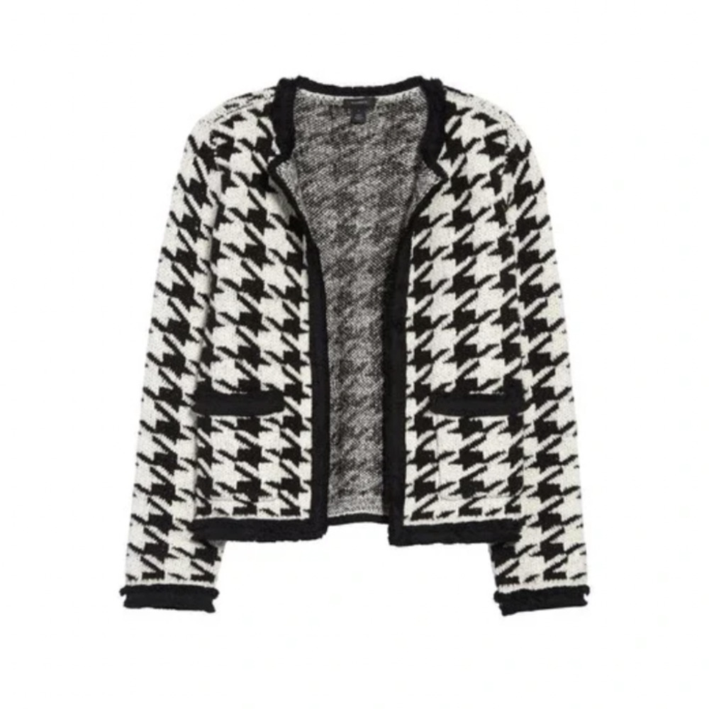 Halogen Marl Houndstooth Knit Jacket - image 5